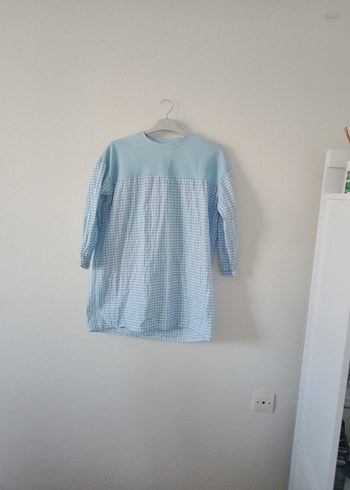 Mavi Uzun Kollu Hamile Elbisesi - Görsel 10