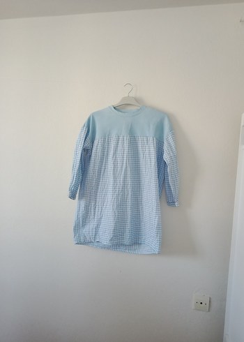 Mavi Uzun Kollu Hamile Elbisesi - Görsel 6