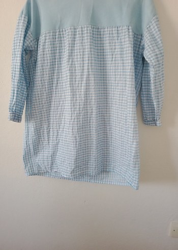 Mavi Uzun Kollu Hamile Elbisesi - Görsel 2