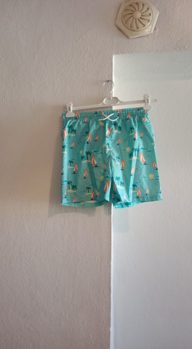 Erkek Çocuk Turkuaz Desenli Mayo Şort - Görsel 2