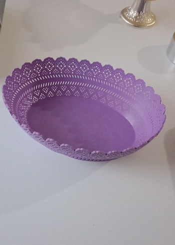 Mor Bohem Tarzı Delikli Dekoratif Tabak - Görsel 2