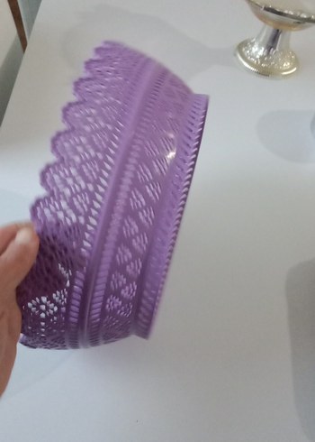 Mor Bohem Tarzı Delikli Dekoratif Tabak - Görsel 4