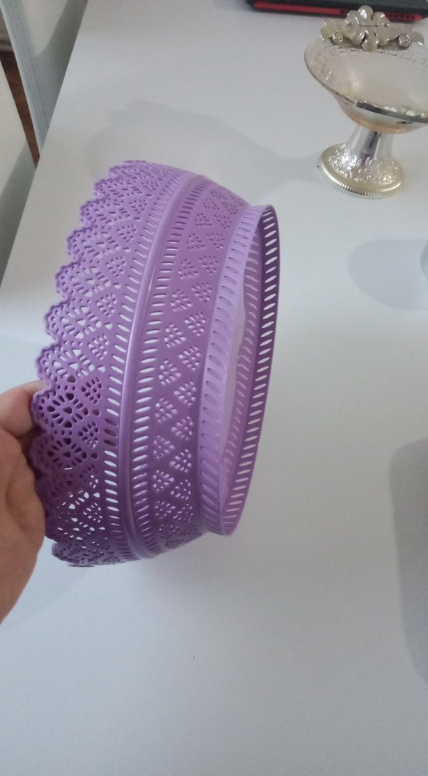 Mor Bohem Tarzı Delikli Dekoratif Tabak - Görsel 3