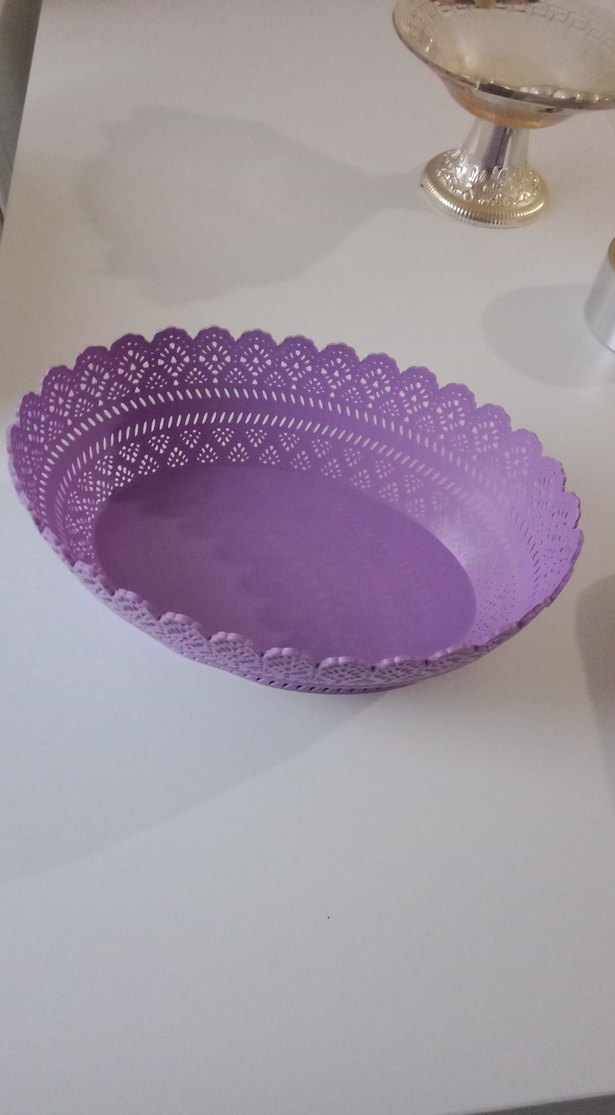 Mor Bohem Tarzı Delikli Dekoratif Tabak - Görsel 2