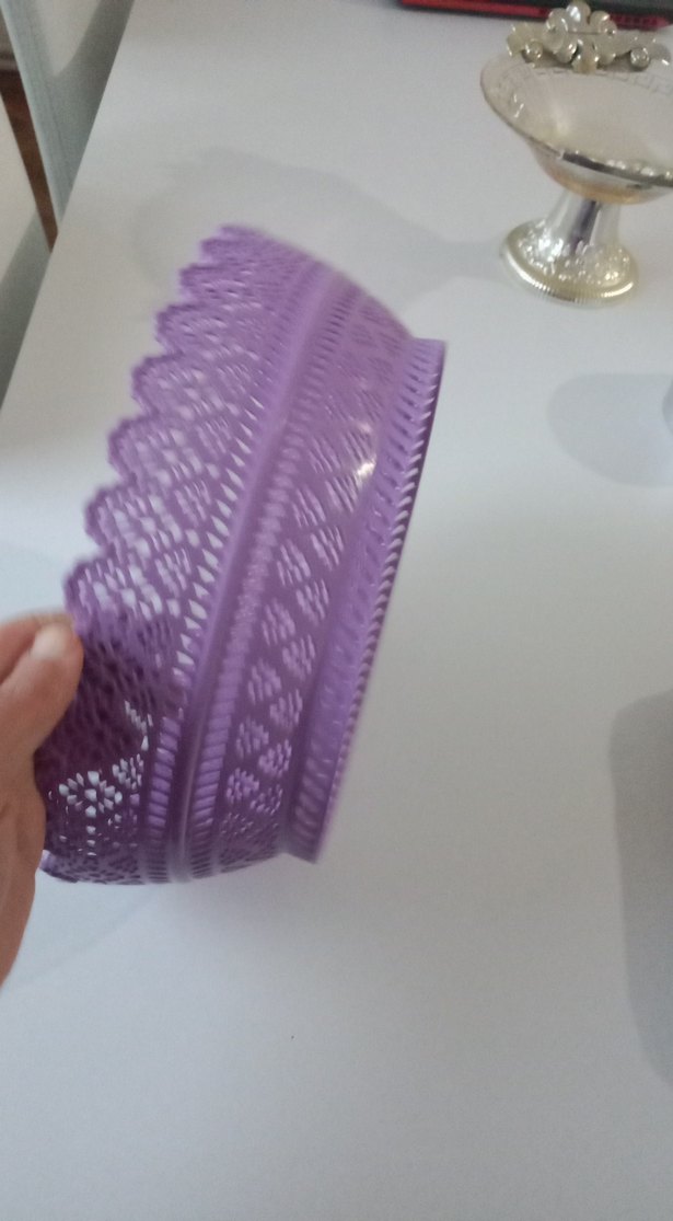 Mor Bohem Tarzı Delikli Dekoratif Tabak - Görsel 4