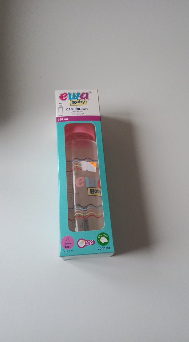 Ewa Baby Pembe Cam Biberon 250 ml - Görsel 3