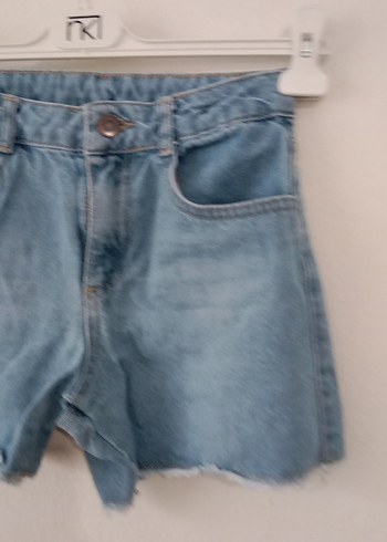 Kadın Mavi Mini Denim Şort - Görsel 8