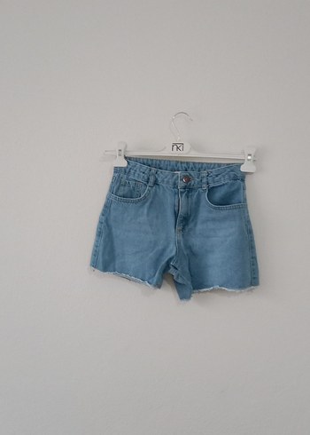 Kadın Mavi Mini Denim Şort - Görsel 3