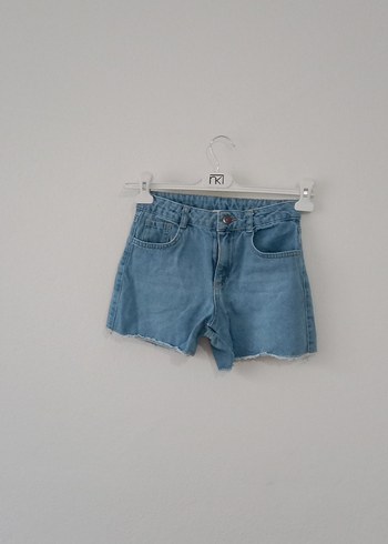 Kadın Mavi Mini Denim Şort - Görsel 2