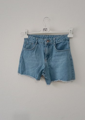 Kadın Mavi Mini Denim Şort - Görsel 15