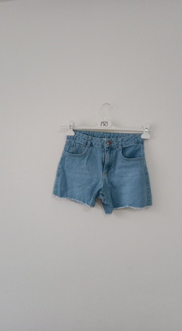 Kadın Mavi Mini Denim Şort - Görsel 3