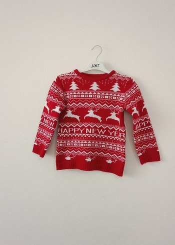 Kırmızı Erkek Çocuk Örgü Kazak - Görsel 2