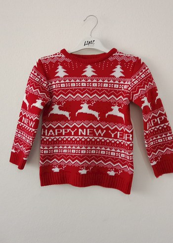 Kırmızı Erkek Çocuk Örgü Kazak - Görsel 5