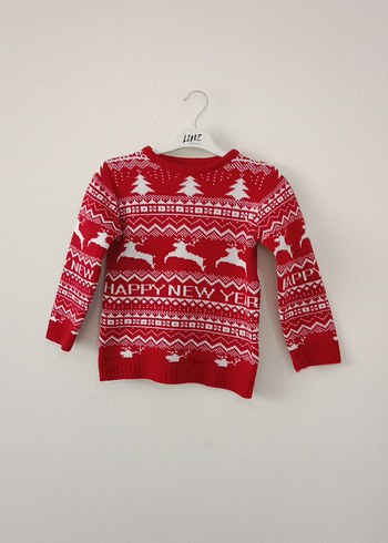 Kırmızı Erkek Çocuk Örgü Kazak - Görsel 12