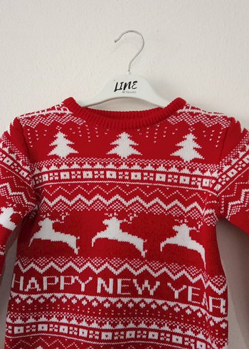 Kırmızı Erkek Çocuk Örgü Kazak - Görsel 7