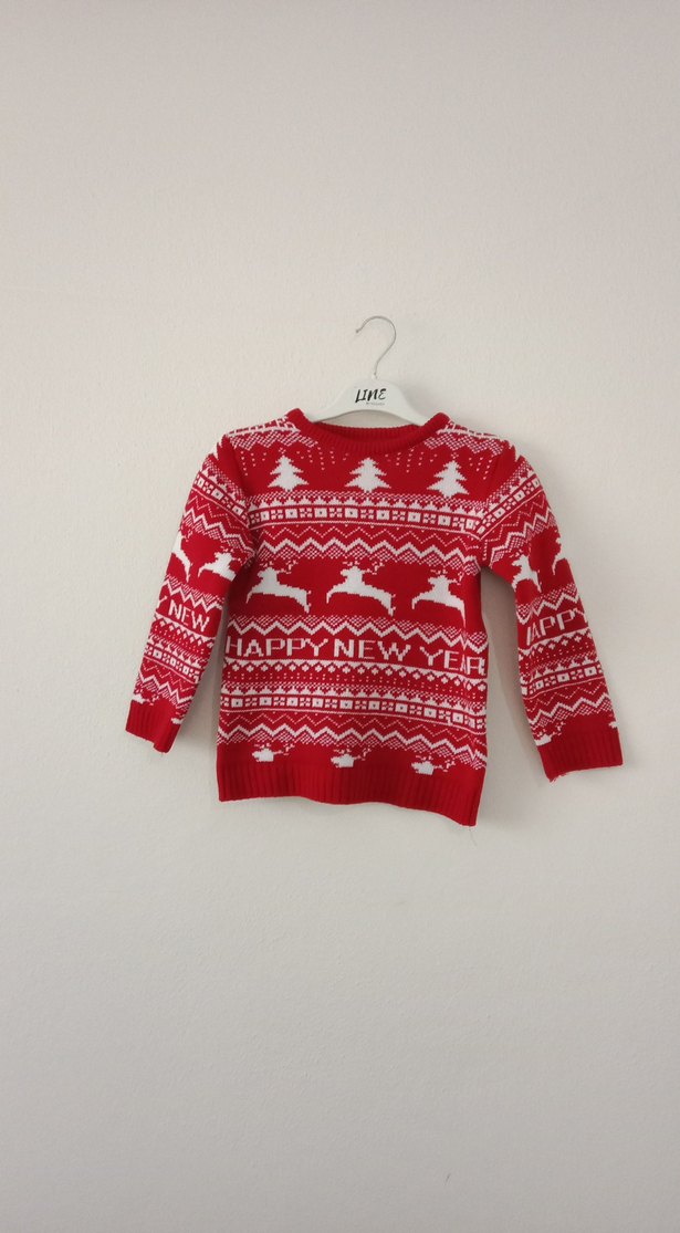 Kırmızı Erkek Çocuk Örgü Kazak - Görsel 2