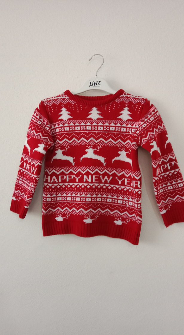 Kırmızı Erkek Çocuk Örgü Kazak - Görsel 5