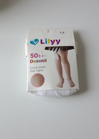Lilyy Beyaz Desenli Çocuk Külotlu Çorap 7-8 Yaş - Görsel 13