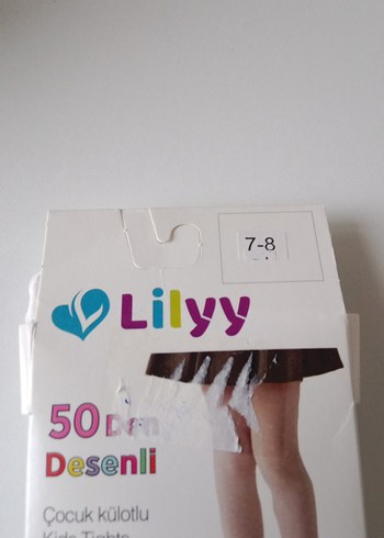 Lilyy Beyaz Desenli Çocuk Külotlu Çorap 7-8 Yaş - Görsel 10