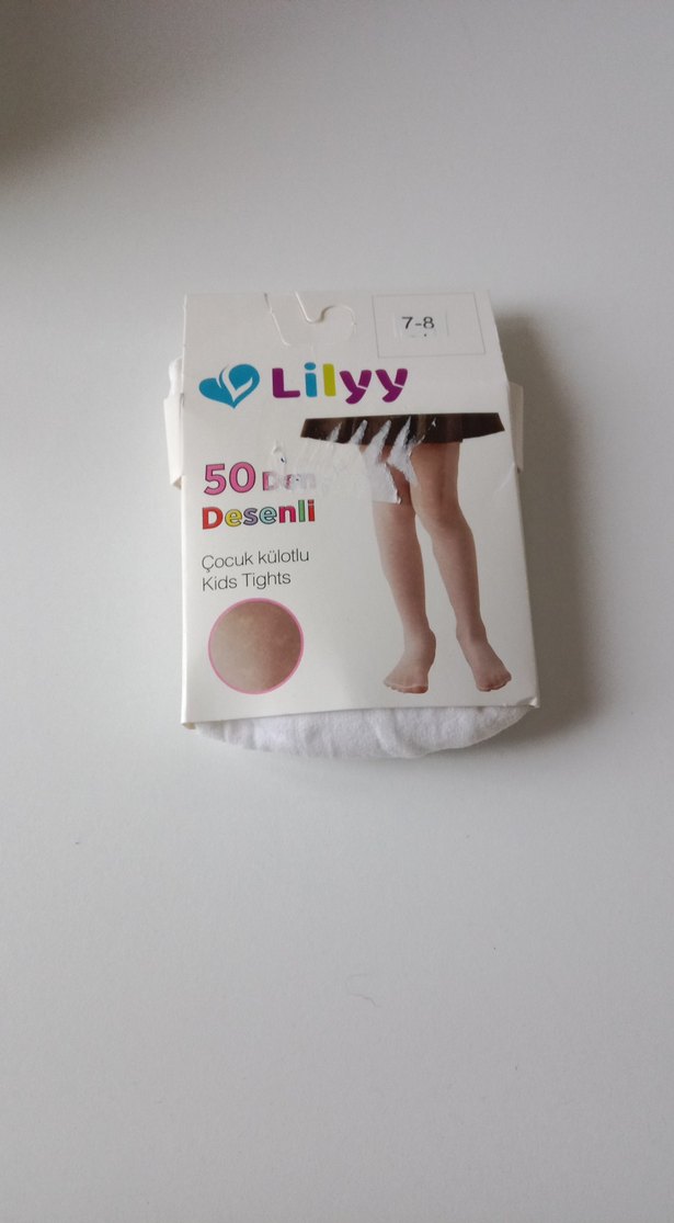 Lilyy Beyaz Desenli Çocuk Külotlu Çorap 7-8 Yaş - Görsel 2