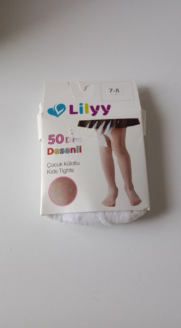 Lilyy Beyaz Desenli Çocuk Külotlu Çorap 7-8 Yaş - Görsel 3
