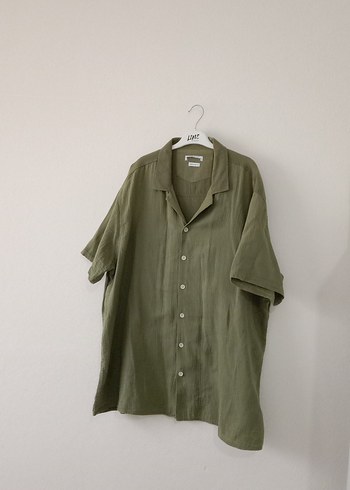 Erkek Keten Haki Kısa Kollu Gömlek - Görsel 13