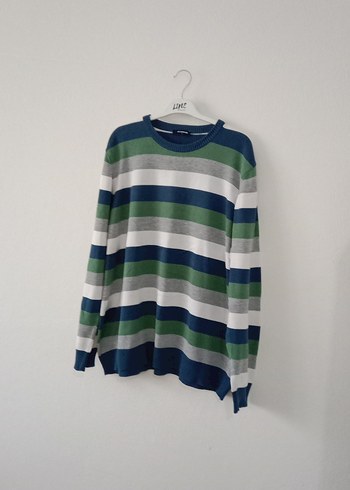 Çizgili Erkek Çocuk Uzun Kollu Triko Kazak - Görsel 6