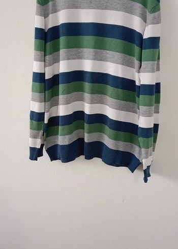 Çizgili Erkek Çocuk Uzun Kollu Triko Kazak - Görsel 7