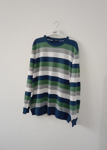 Çizgili Erkek Çocuk Uzun Kollu Triko Kazak - Görsel 5