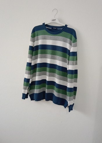 Çizgili Erkek Çocuk Uzun Kollu Triko Kazak - Görsel 3