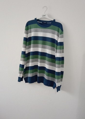 Çizgili Erkek Çocuk Uzun Kollu Triko Kazak - Görsel 2