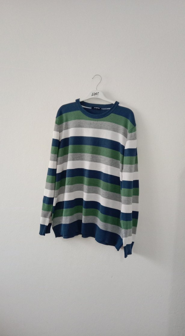 Çizgili Erkek Çocuk Uzun Kollu Triko Kazak - Görsel 5