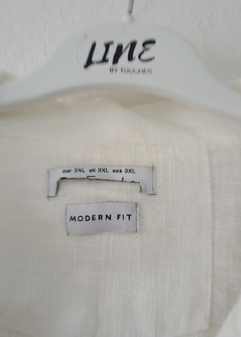 Beyaz Keten Kısa Kollu Gömlek - Görsel 11