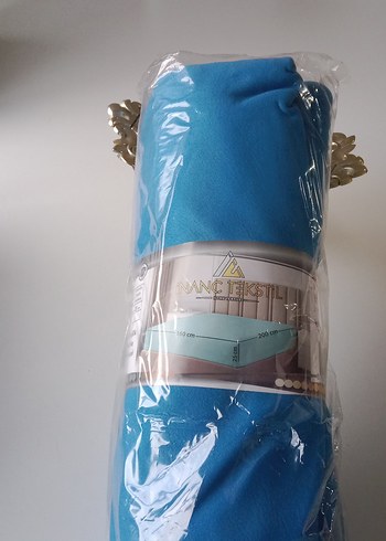 Turkuaz Düz Lastikli Çarşaf - Görsel 5