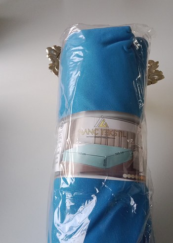 Turkuaz Düz Lastikli Çarşaf - Görsel 6