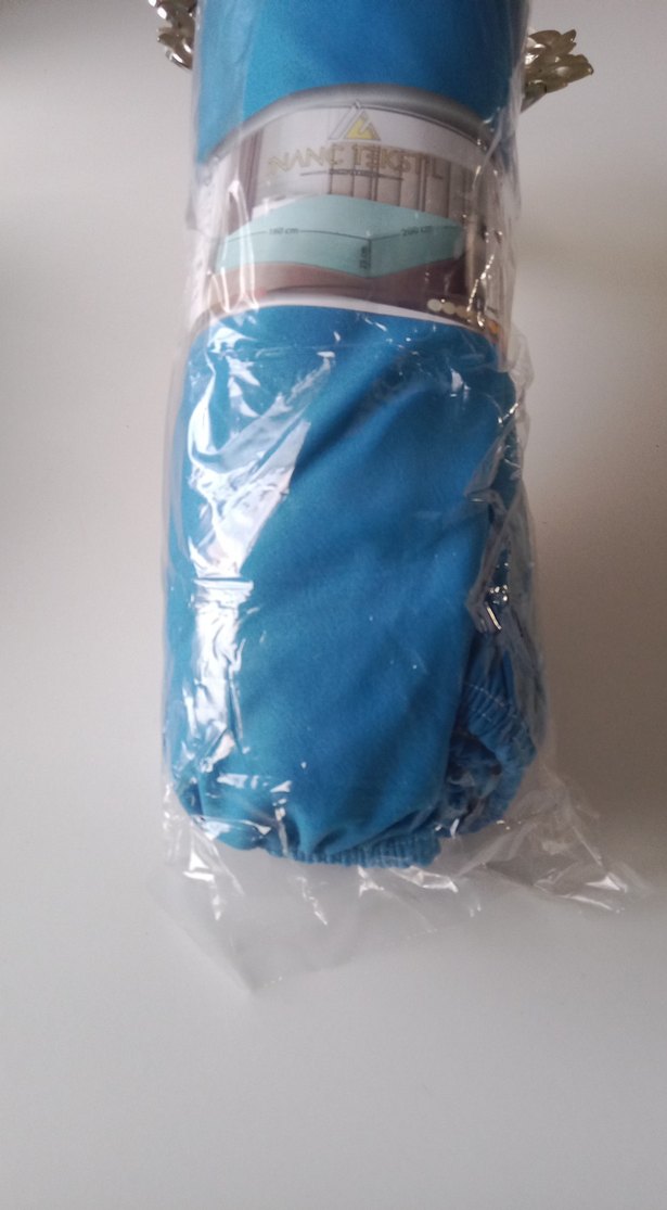 Turkuaz Düz Lastikli Çarşaf - Görsel 3