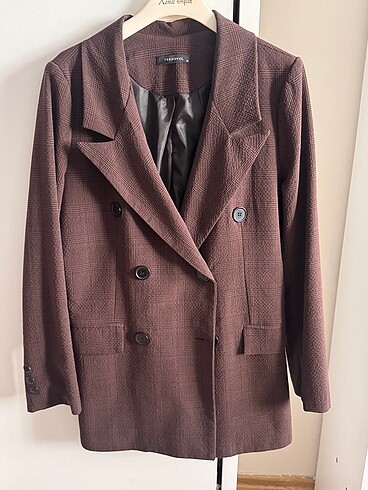 Trendyol & Milla vintage görünümlü kruvaze blazer ceket