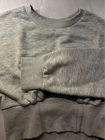 m Beden Korseli Gri Sweatshirt
