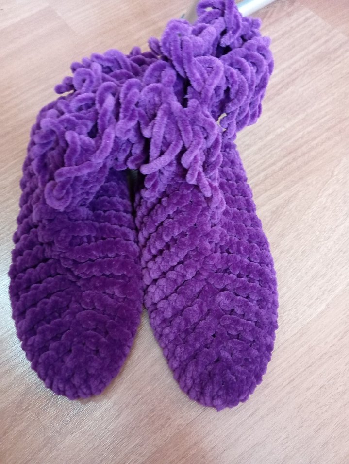 Mor Örgü Kız Ev Terliği - Görsel 3