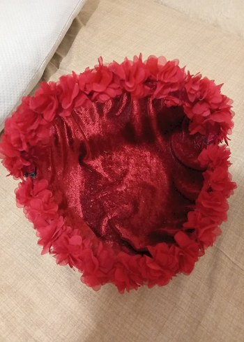 Kırmızı Çiçekli ve Altın Renkli Mumluk Seti - Görsel 2