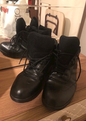 Siyah Deri Erkek Günlük Sokak Tarzı Bot - Görsel 4