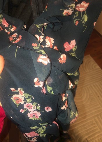 Çiçekli Kadın Elbise - Görsel 5