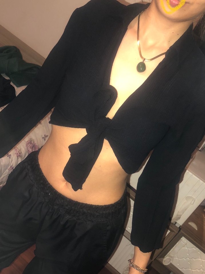 Crop gömlek - Görsel 4