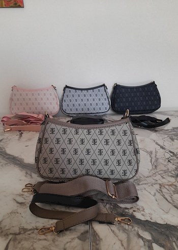 Gri Baskılı Modern Klasik Kadın Çanta