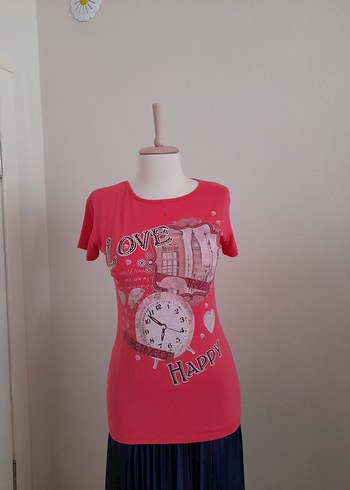 Renkli Baskılı Kısa Kollu Hamile Tişörtü - Görsel 3