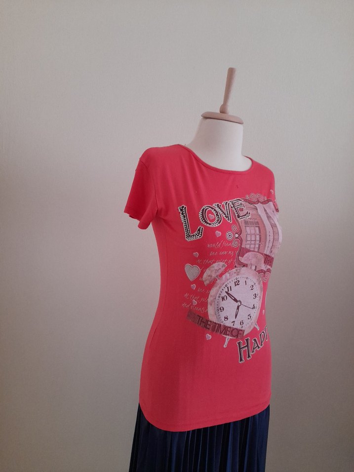 Renkli Baskılı Kısa Kollu Hamile Tişörtü - Görsel 2