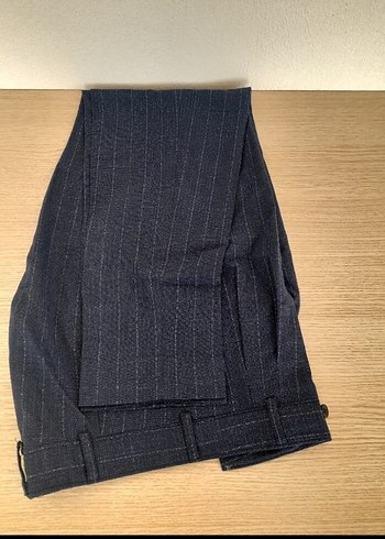 Lacivert Pilili Erkek Ofis Pantolonu