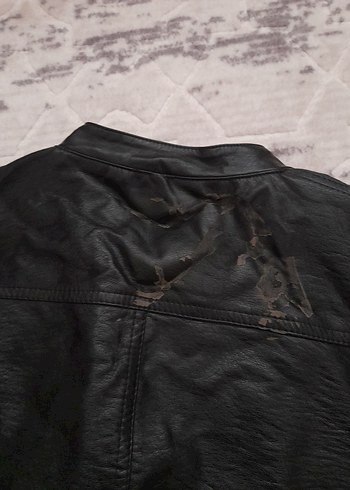 erkek Siyah Deri Biker Ceket - Görsel 5