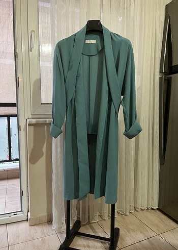 Uzun, turkuaz kadın kimono