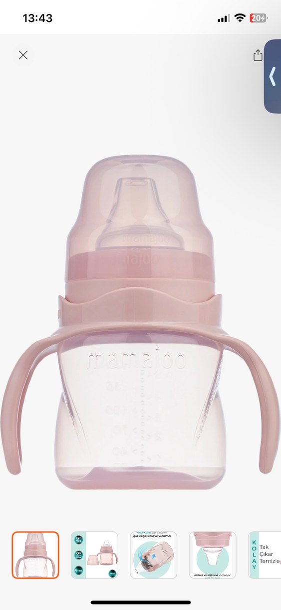 Mamajoo Pembe 160ml Anti-Kolik Bebek Biberonu - Görsel 2